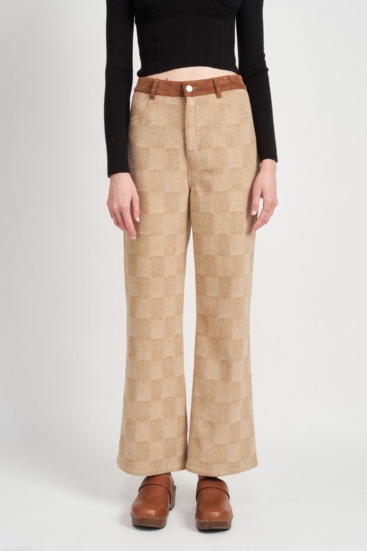 PLAID WIDE LEG PANTS - Mack & Harvie