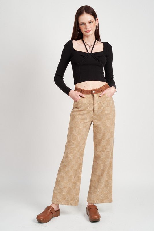 PLAID WIDE LEG PANTS - Mack & Harvie