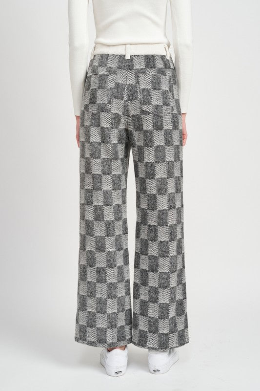 PLAID WIDE LEG PANTS - Mack & Harvie