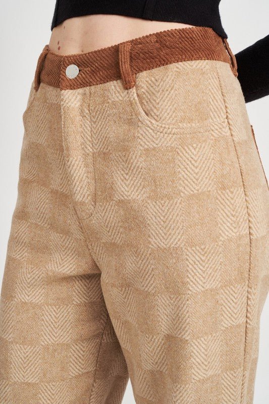 PLAID WIDE LEG PANTS - Mack & Harvie