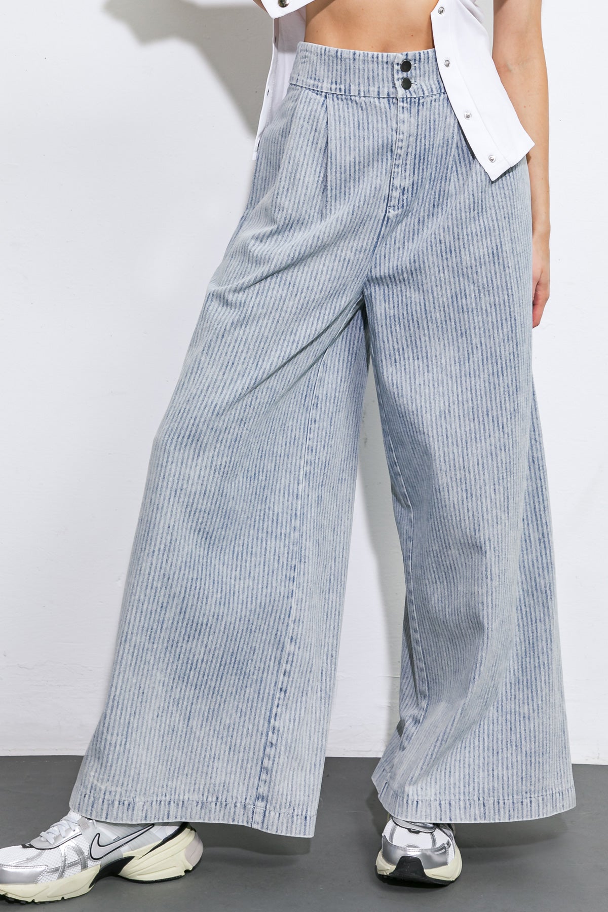 PLAY MY WAY STRIPED DENIM PANTS - Mack & Harvie