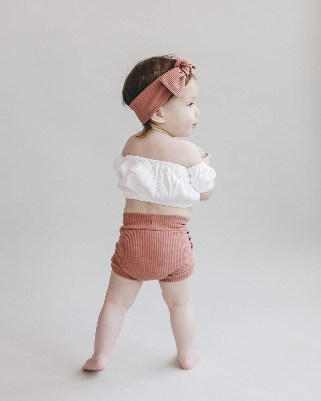 Ribbed Crop Top Set | Dusty Rose - Mack & Harvie