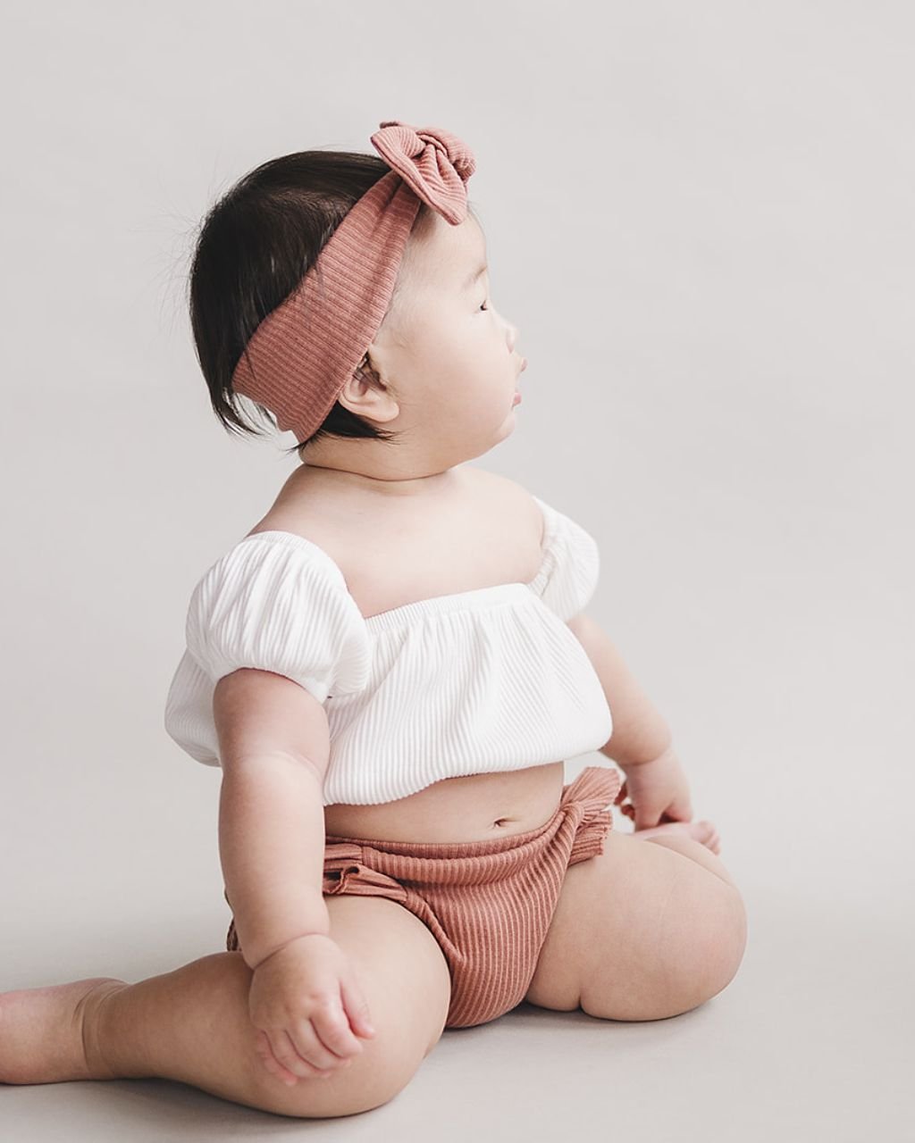 Ribbed Crop Top Set | Dusty Rose - Mack & Harvie