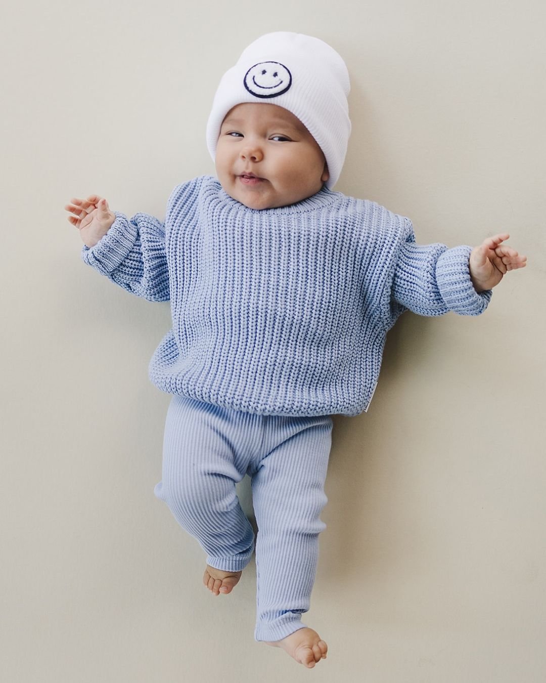 Smiley Beanie | White - Mack & Harvie