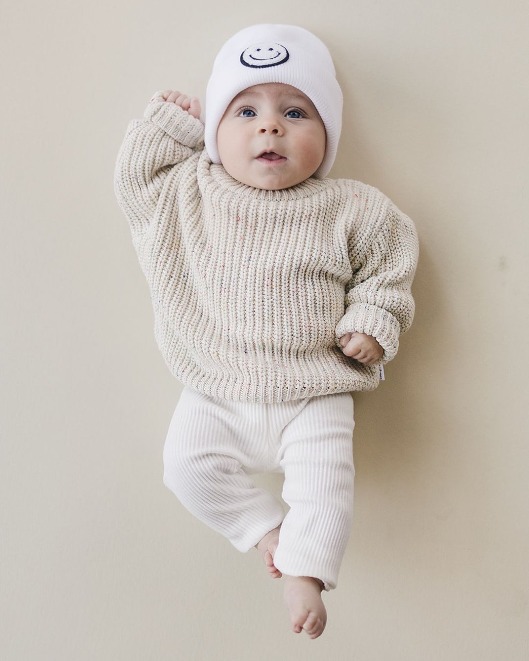 Smiley Beanie | White - Mack & Harvie