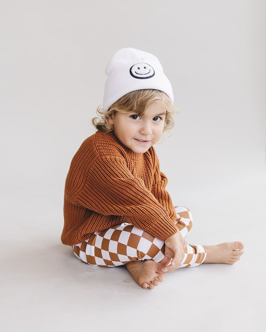 Smiley Beanie | White - Mack & Harvie