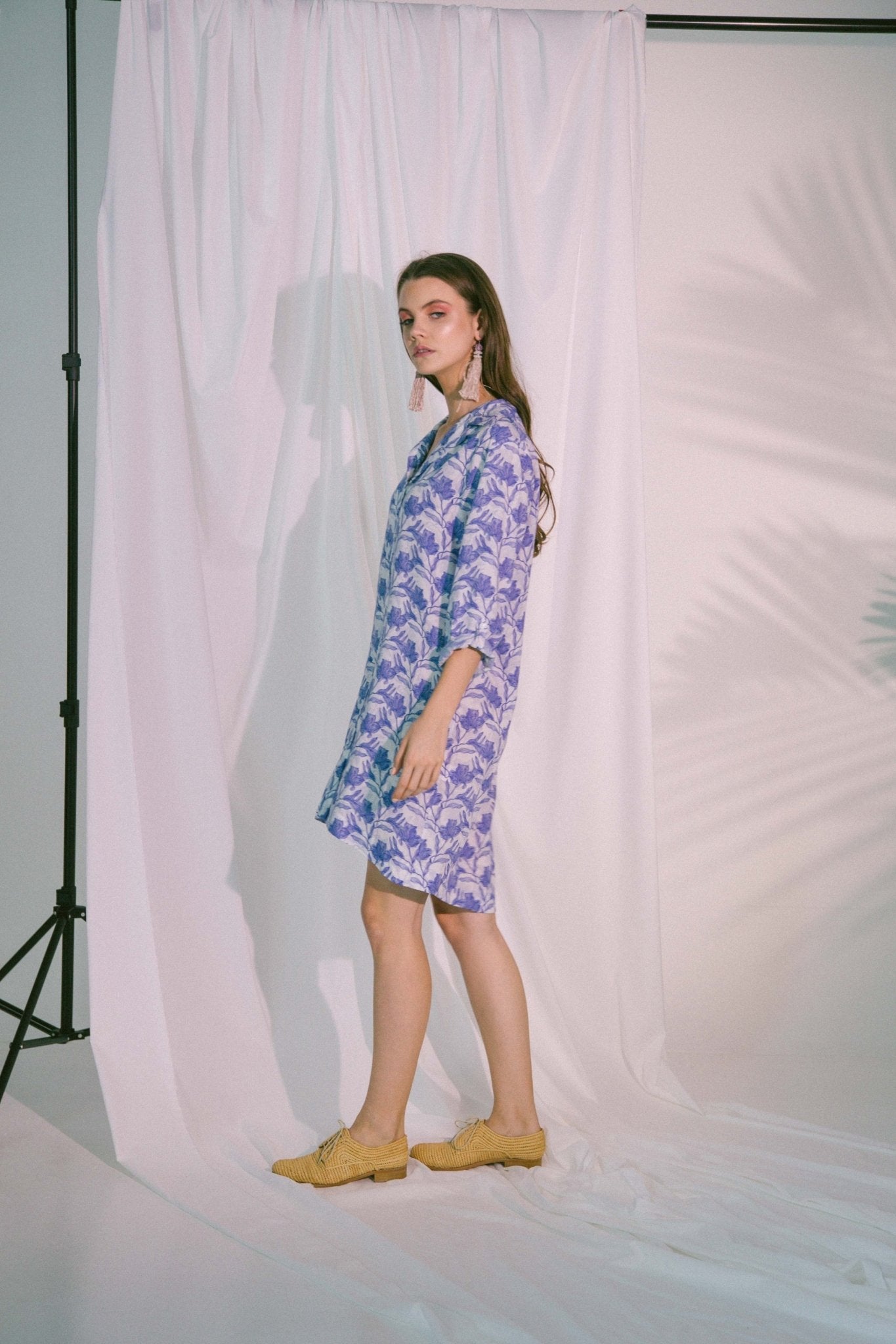 Storge Shirt Dress in Blue Biro - Mack & Harvie