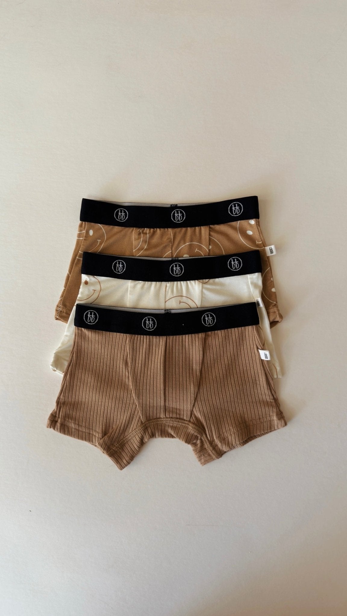 Tan & Ivory Smile | Bamboo Boxers (3 Pack) - Mack & Harvie