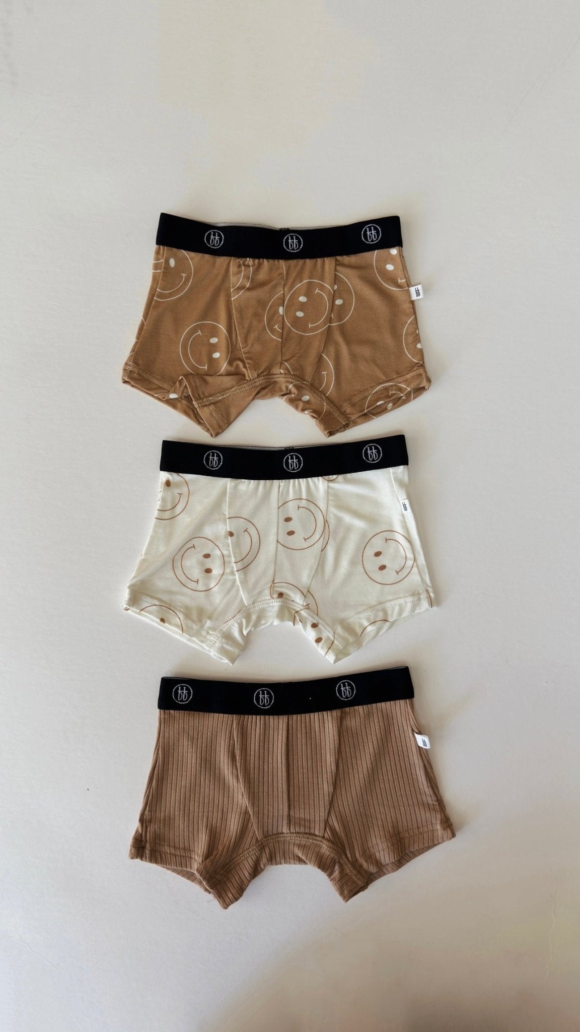 Tan & Ivory Smile | Bamboo Boxers (3 Pack) - Mack & Harvie