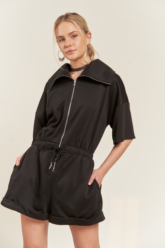 TERRY ZIP FRONT ROMPER - Mack & Harvie