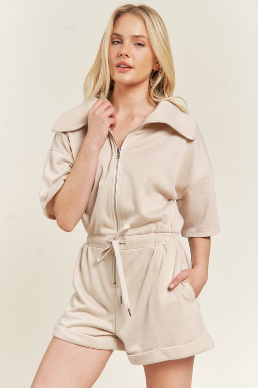 TERRY ZIP FRONT ROMPER - Mack & Harvie