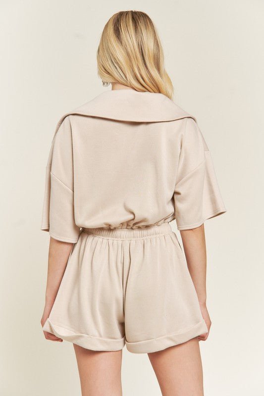 TERRY ZIP FRONT ROMPER - Mack & Harvie