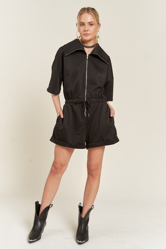 TERRY ZIP FRONT ROMPER - Mack & Harvie