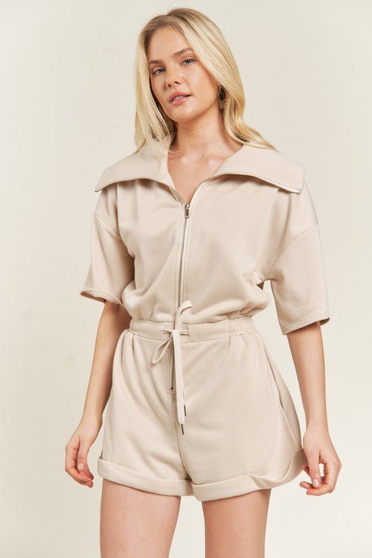 TERRY ZIP FRONT ROMPER - Mack & Harvie