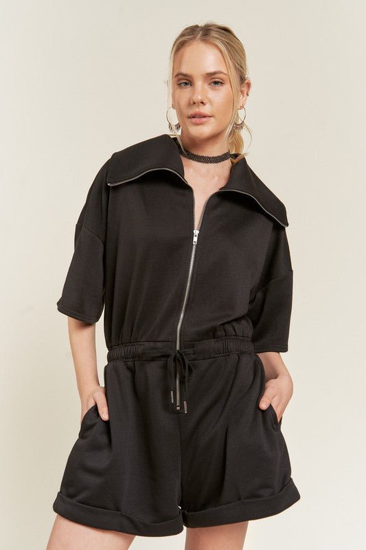 TERRY ZIP FRONT ROMPER - Mack & Harvie