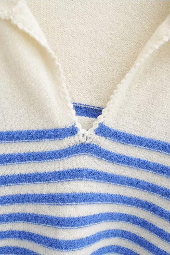 V-Neck Striped Pullover – Mack & Harvie