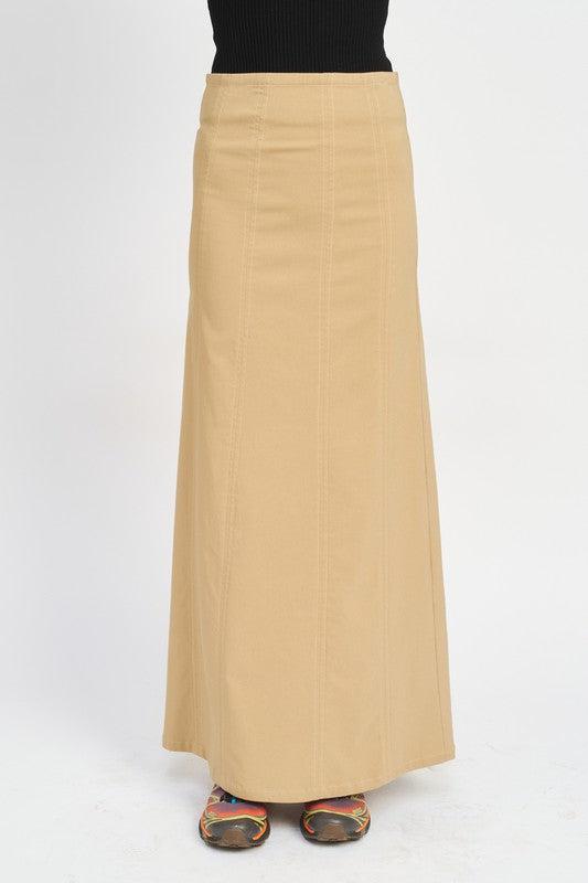 ZIPPER UP HIGH RISE MAXI SKIRT - Mack & Harvie